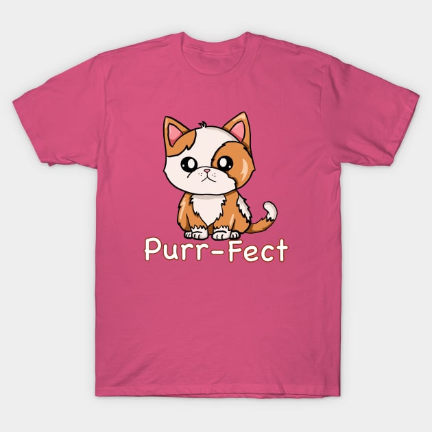 Purr-fect Cute Kitten T-Shirt by Tricera Tops